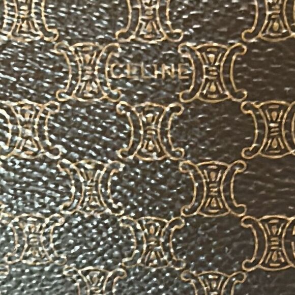 Celine Alma Top Handle Shoulder Bag Brown Triomphe Signature Logo Print - Picture 14 of 15